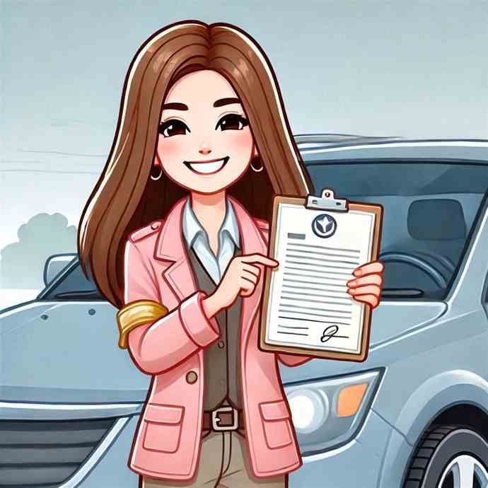 A woman feeling secure with her no-deposit car insurance cover